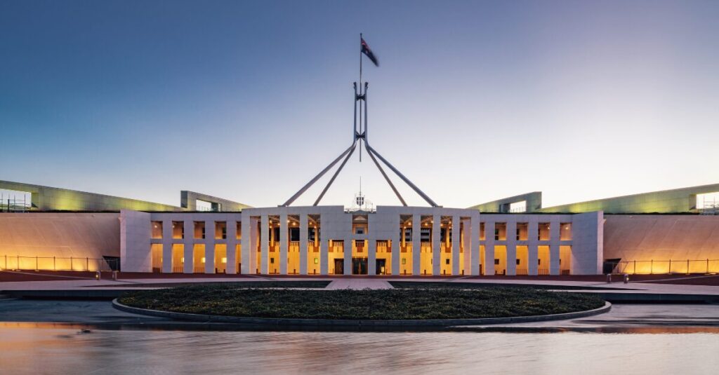 The Australian Parliament House at Dusk