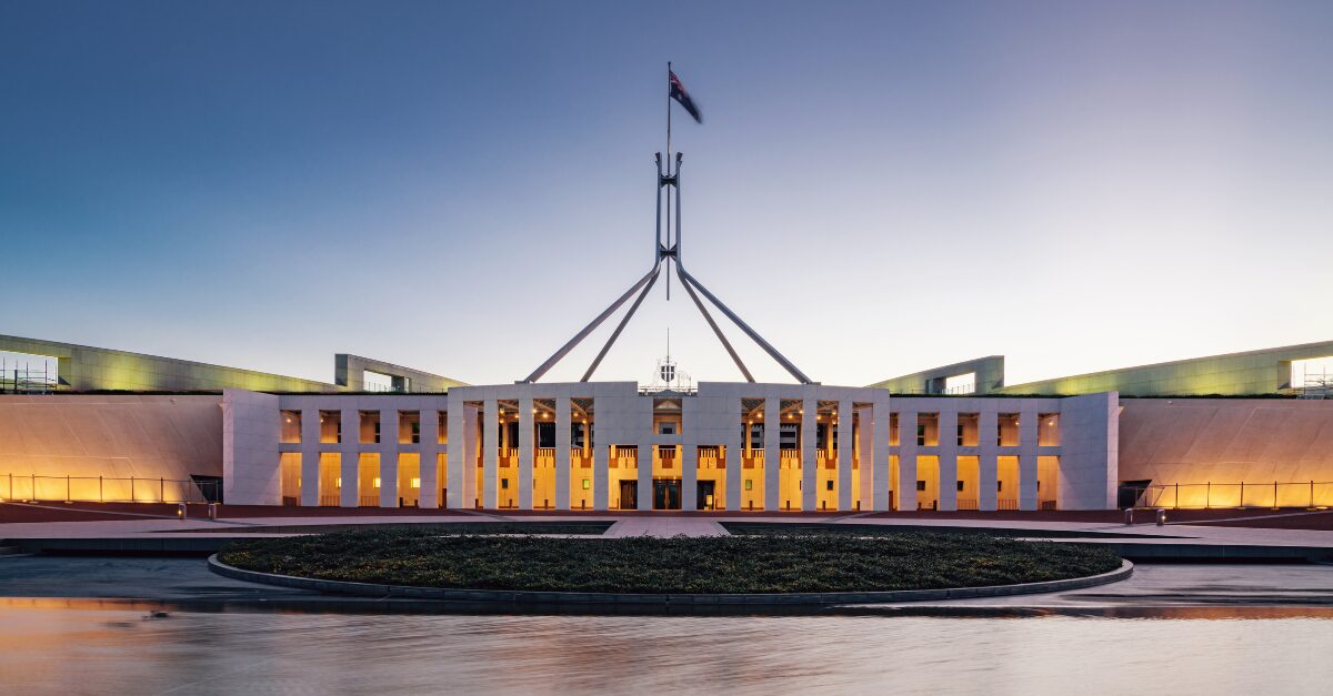 The Australian Parliament House at Dusk